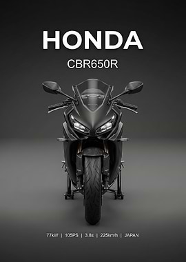 sleek Honda CBR650R Motorcycle poster
