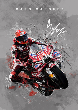 Marc Marquez Motorcycle Racing Art