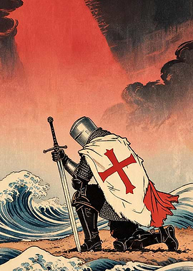 Knight Kneeling by the Sea