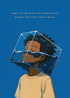 Boy trapped in a water cube