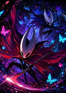 Hornet and Grimmchild in battle