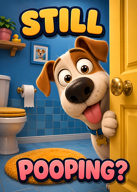 Dog Peeking in Bathroom