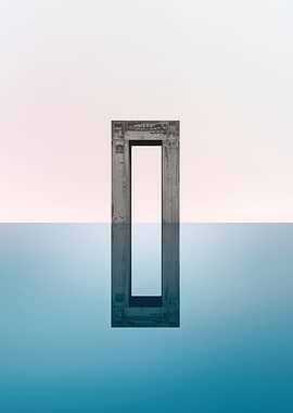 Minimalist Archway Over Water Reflection Architecture Concept
