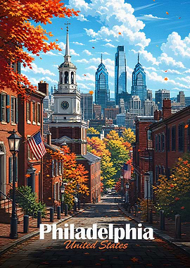 Philadelphia Skyline in Autumn