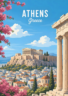 Athens, Greece Travel Poster