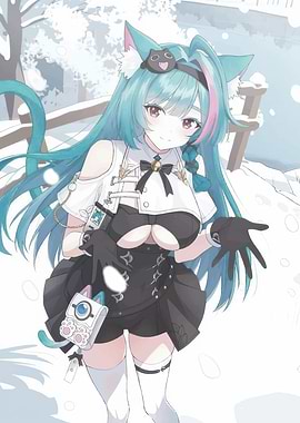 Anime Girl in Winter Wonderland