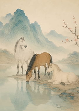 Horses by the Water