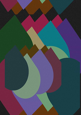 Abstract Geometric Mountain Landscape
