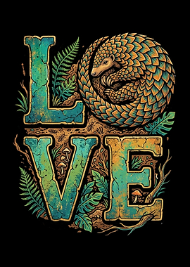 Pangolin LOVE Text Art