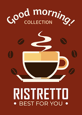 Ristretto Coffee Minimalist Vintage Kitchen Poster