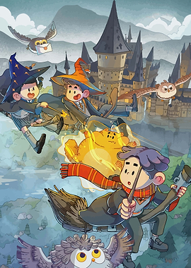 Wizards Flying on Brooms