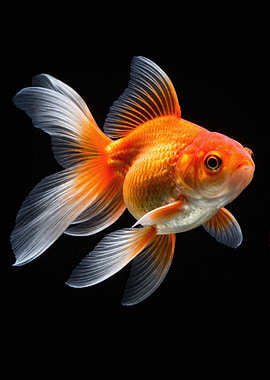 Goldfish with flowing fins