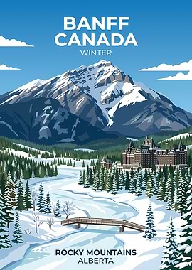Banff Canada Winter Landscape