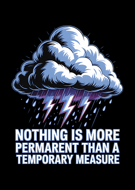 Stormy Cloud with Lightning and Text