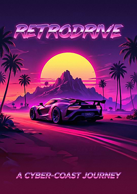 Retro Cyberpunk Car Journey