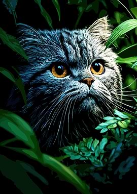 Pallas's Cat in Lush Greenery