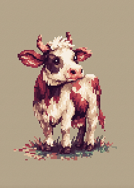 Pixel Art Cow