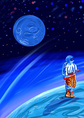 Astronaut in blue moon