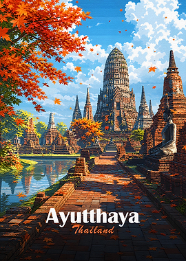 Ayutthaya Thailand Autumn Scenery