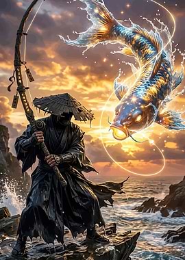 Ninja Fisherman and Magical Koi