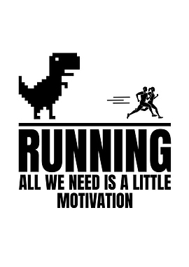 Running Motivation Dinosaur and Runners