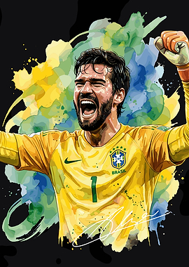 Alisson Becker Brazil Goalkeeper Celebration