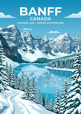 Banff Canada Winter Wonderland Poster