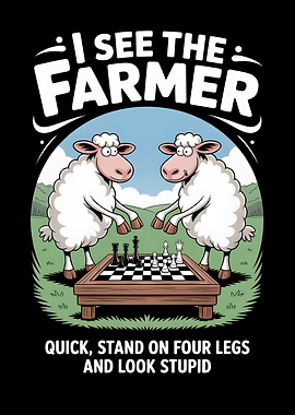Sheep Playing Chess