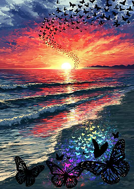 Butterflies at Sunset Beach