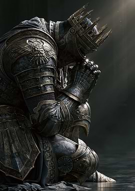 Knight in Armor Praying