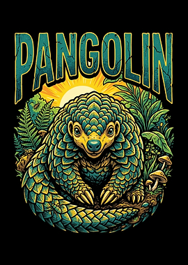 Pangolin in Jungle with Sun
