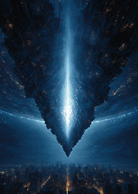 Alien Cityscape with Cosmic Portal
