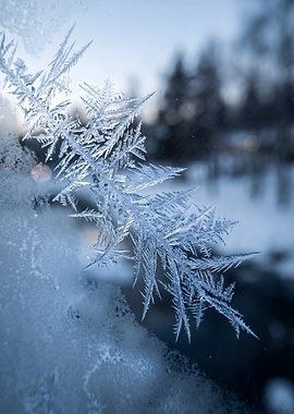 Intricate Frost Patterns on Window