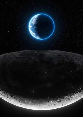 Earth and Moon in Space