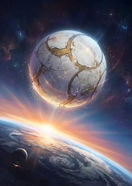 Futuristic Sphere Over Earth