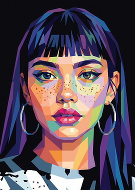 Colorful Pop Art Portrait of a Woman