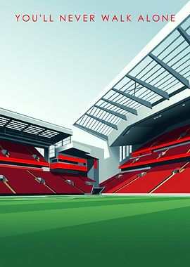 Stadium with 'You'll Never Walk Alone' text
