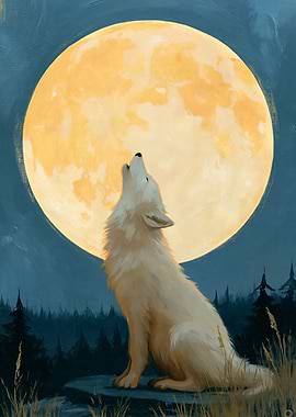 Wolf Howling at the Moon