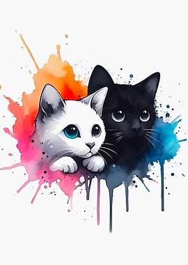 Cute Watercolor Cats