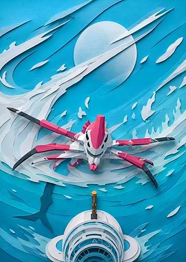 Papercraft Creature in Ocean
