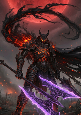 Demonic Knight with Fiery Armor