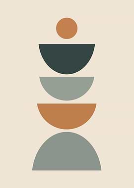 Abstract Geometric Shapes Stacked