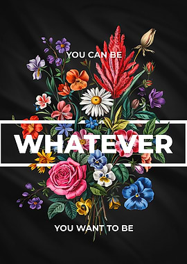 Inspirational floral text art