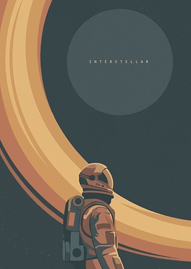 Interstellar Astronaut and Ringed Planet