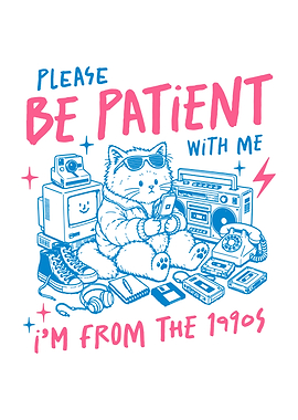 Retro Cat with 90s Tech