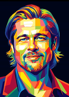 Brad Pitt Pop Art Portrait