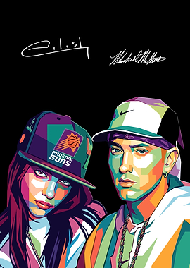 Billie Eilish and Eminem Pop Art