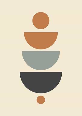 Abstract Geometric Shapes Stacked