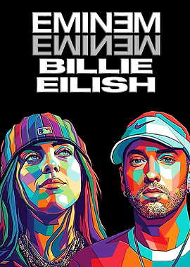 Eminem and Billie Eilish Pop Art