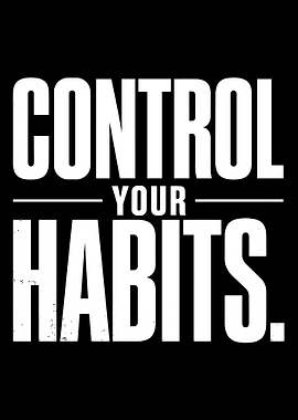 Control Your Habits Motivational Typography Poster Minimalist Mindset Wall Art